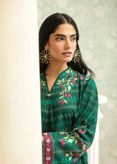 Sahar Winter Printed Khaddar 3 Piece Unstitched Suit S25W3PC D-18 ETERNAL EMERALD